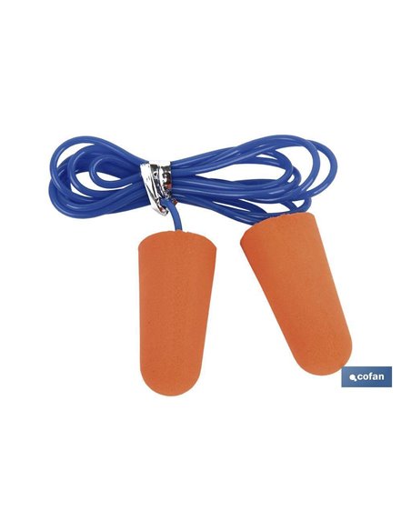 Tapones de Protección Auditiva | Pack de 50 o 10 unidades | Tapones desechables con cuerda en color naranja