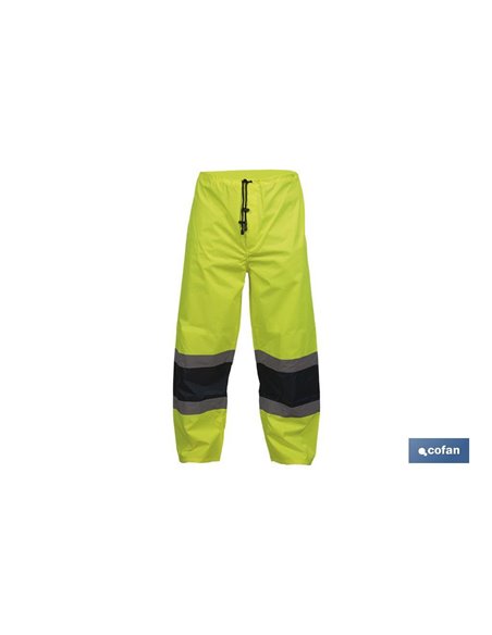 Pantalón de lluvia de alta visibilidad | Bandas de alta visibilidad | Color: amarillo y azul | Disponible desde la talla S hasta