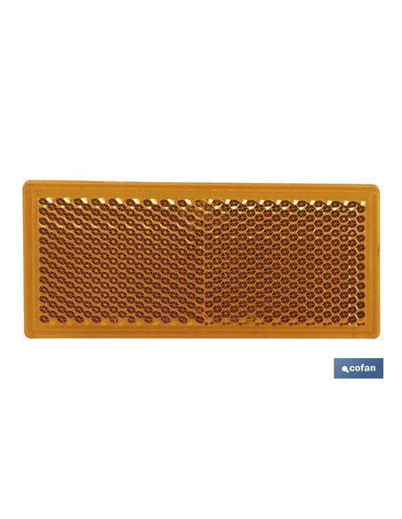 Catadióptrico Rectangular Autoadhesivo | Colores: ámbar y rojo | Medidas: 79 x 35 mm