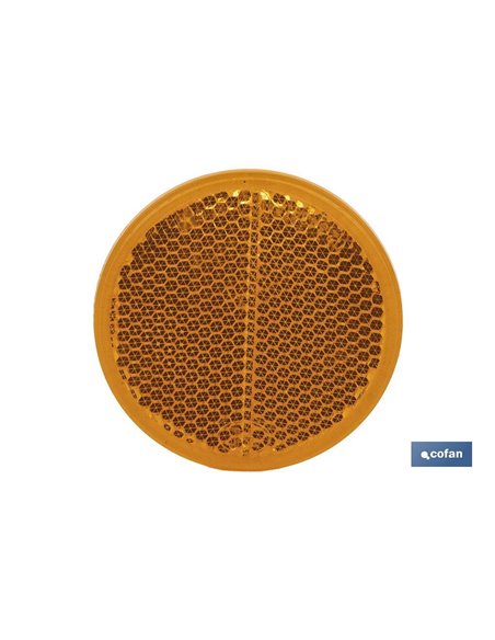 Catadióptricos redondos con adhesivo para fijar en vehículos | 3 Colores: rojo, ámbar y blanco | Diámetro: 55 mm