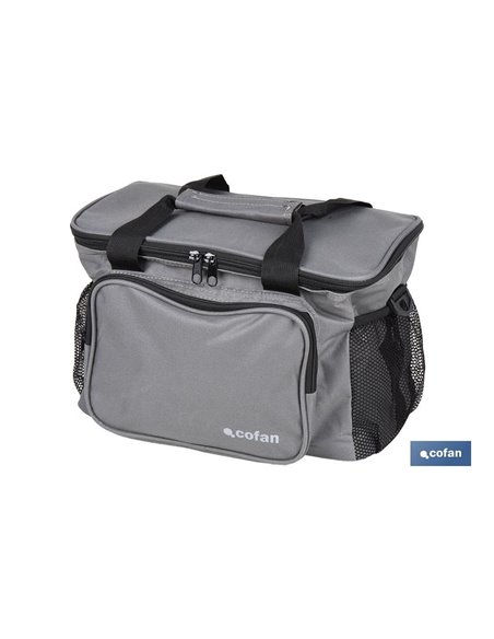 Nevera portátil porta alimentos | Bolsa isotérmica | Correa ajustable | Color: gris oscuro | Medidas: 35 x 23 x 24 cm