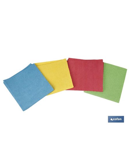 Pack de 4 bayetas de microfibra antibacterianas | Alta calidad y versatilidad | Máxima absorción | Medidas: 38 x 35 cm