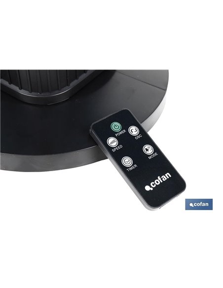 Ventilador silencioso de torre con control remoto | Color Negro | Incluye mando a distancia y temporizador (8 horas)