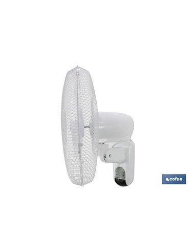 Ventilador de pared con temporizador y mando a distancia | Potencia de 50 W