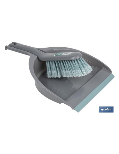 Cepillo con pala de limpieza | Borde de goma | Adecuado para el hogar, el coche, oficina | Disponible en varios colores
