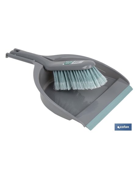 Cepillo con pala de limpieza | Borde de goma | Adecuado para el hogar, el coche, oficina | Disponible en varios colores