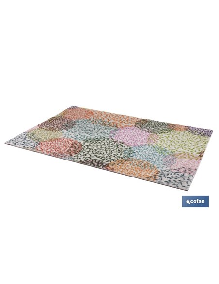 Felpudo de entrada con diseño abstracto de círculos multicolor | Material resistente | Base antideslizante | Diseño abstracto co