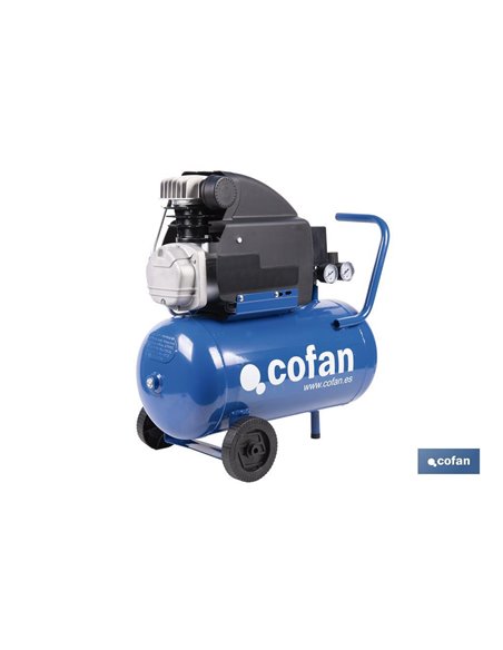 Compresor de aire de pistón coaxial | Motor de 2 HP | Compresor monofásico 230 V | Presión máxima: 8 bares | Depósito de 24 litr