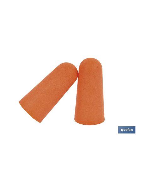 Tapones de Protección Auditiva | Pack de 50 unidades | Tapones desechables en color naranja