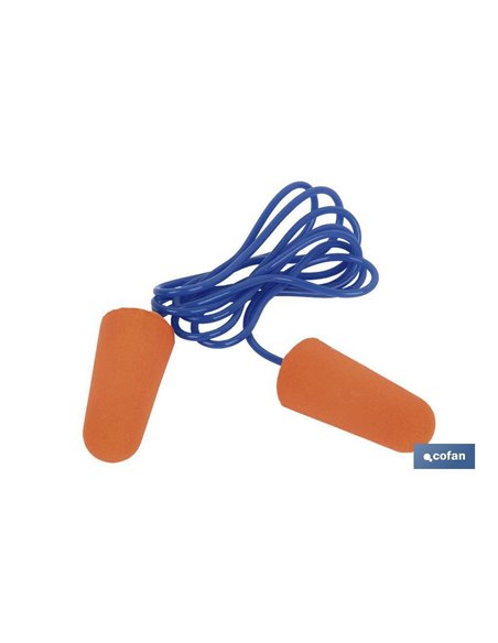 Tapones de Protección Auditiva | Pack de 50 o 10 unidades | Tapones desechables con cuerda en color naranja