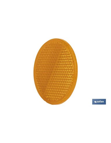 Catadióptricos redondos con adhesivo para fijar en vehículos | 3 Colores: rojo, ámbar y blanco | Diámetro: 55 mm