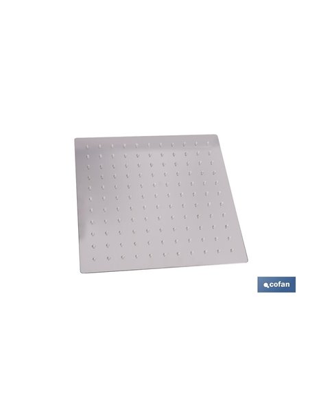 Cabezal de ducha cuadrado orientable | Diseño extrafino | Tecnología antical | Medidas: 24,5 x 24,5 cm | Disponible en acabado n