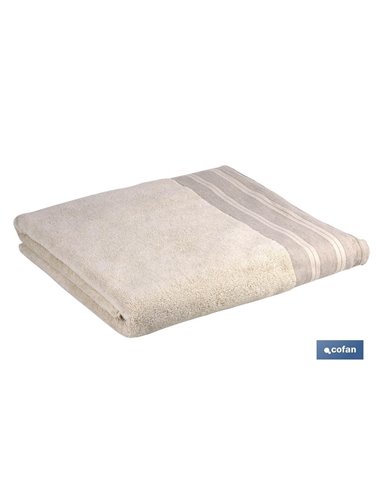 Juego de 2 toallas de color nature con 600 g/m2 | Gama Inspiración | Set de toallas 95 % de algodón y 5 % de lino