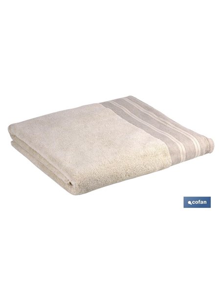 Juego de 2 toallas de color nature con 600 g/m2 | Gama Inspiración | Set de toallas 95 % de algodón y 5 % de lino