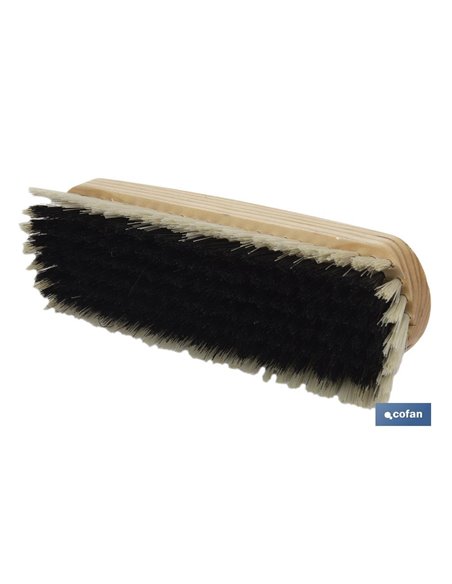 Cepillo de ropa con fibras de PVC | Cerdas suaves y resistentes | Mango ergonómico de madera | Longitud: 18,5 cm