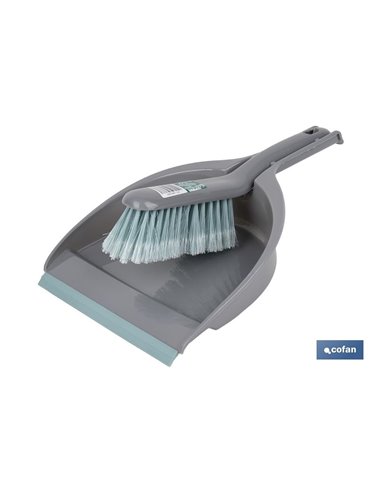 Cepillo con pala de limpieza | Borde de goma | Adecuado para el hogar, el coche, oficina | Disponible en varios colores