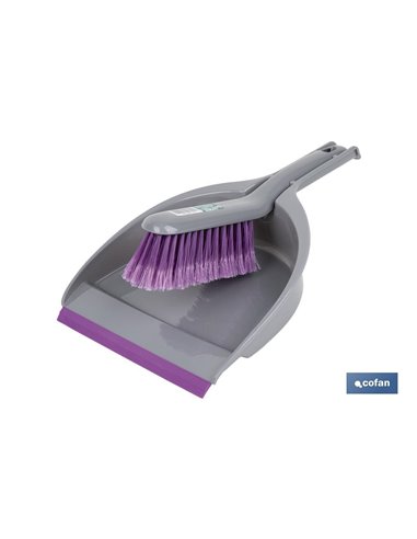 Cepillo con pala de limpieza | Borde de goma | Adecuado para el hogar, el coche, oficina | Disponible en varios colores