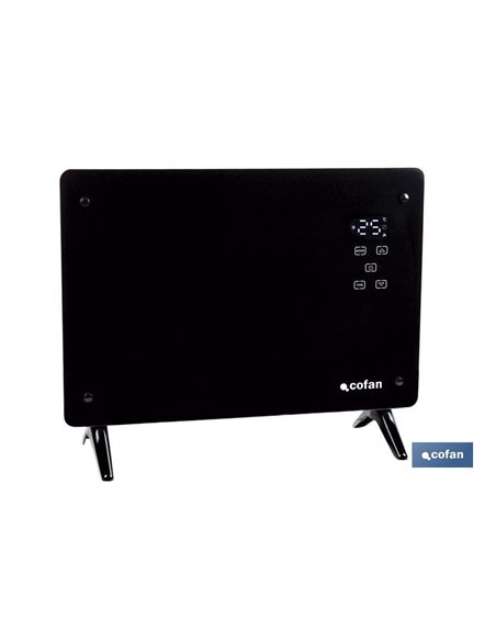 Convector radiante de panel de vidrio | Potencia: 1500 W | Mando a distancia | Control vía app | Compatible con asistente de voz