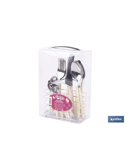 Set de 24 cubiertos de acero Inoxidable | Diferentes colores | Diseño Moderno y Funcional