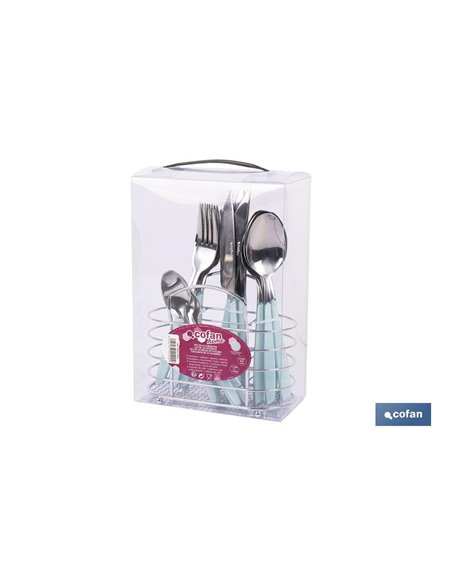 Set de 24 cubiertos de acero Inoxidable | Diferentes colores | Diseño Moderno y Funcional