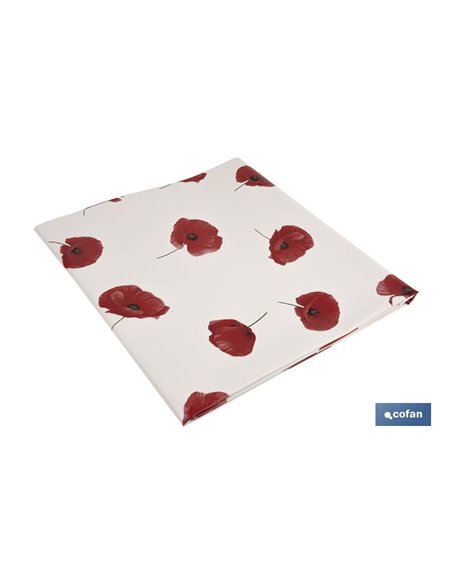 Hule con diseño moderno de amapolas | Materiales: PVC y polipropileno | Fácil de limpiar | Disponible en diferentes medidas
