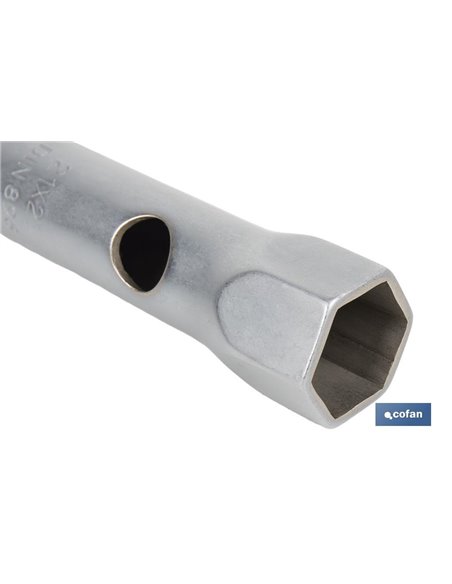 Llave de tubo DIN 896 B | Material: acero endurecido | Doble boca hexagonal | Disponible en diferentes medidas