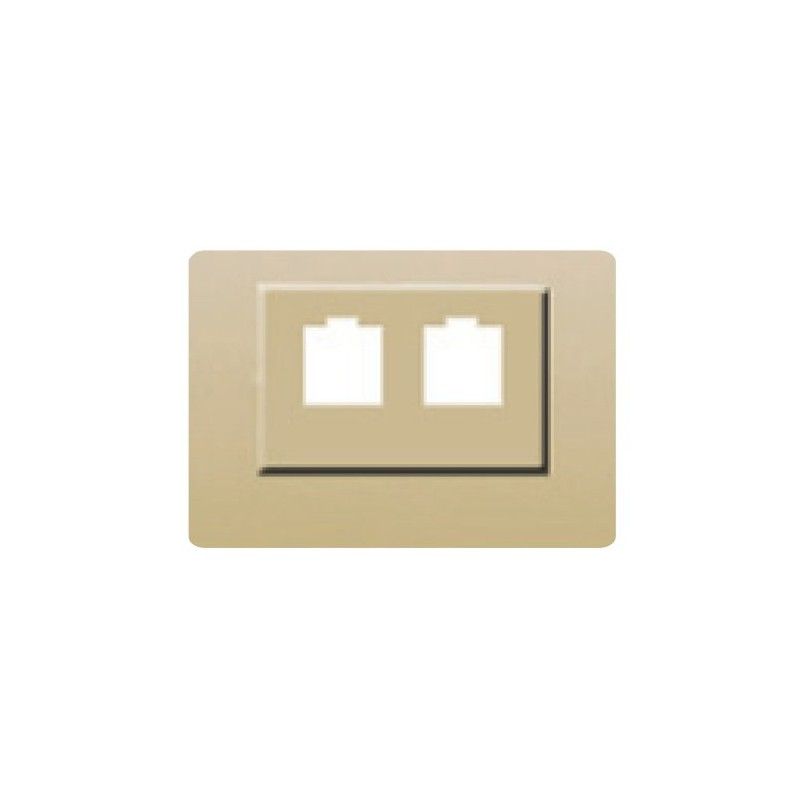 Tapa toma doble RJ11 o RJ45 DORADO PERLA BJC Coral 21882-DP