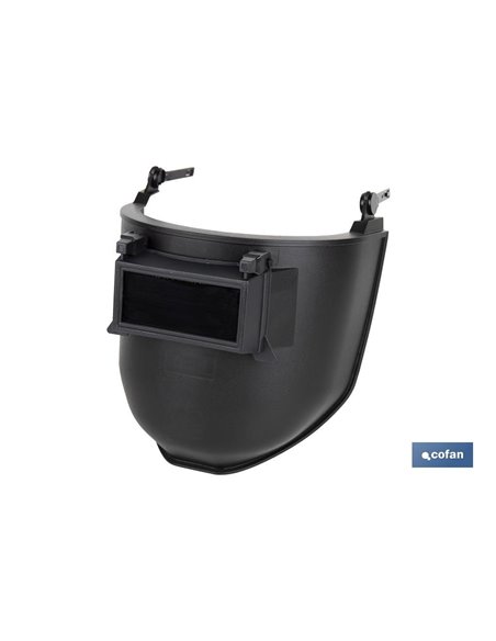 Máscara de soldar | Adaptable a casco de obra | Color negro