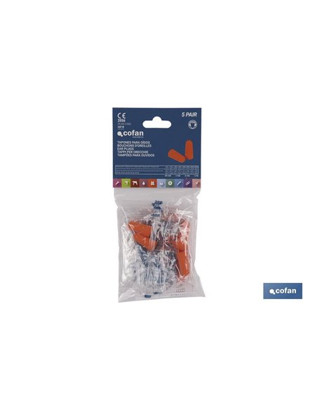 Tapones de Protección Auditiva | Pack de 50 unidades | Tapones desechables en color naranja