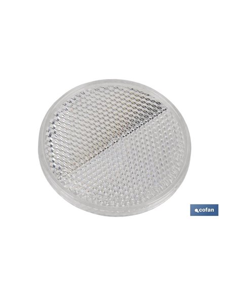 Catadióptricos redondos con adhesivo para fijar en vehículos | 3 Colores: rojo, ámbar y blanco | Diámetro: 55 mm