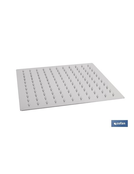 Cabezal de ducha cuadrado orientable | Diseño extrafino | Tecnología antical | Medidas: 24,5 x 24,5 cm | Disponible en acabado n