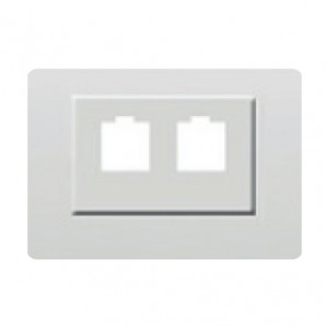 Tapa toma doble RJ11 o RJ45 BLANCO BJC Coral 21882