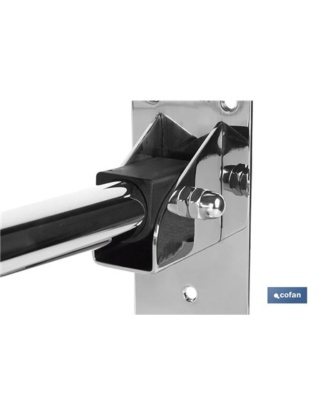 Barra de Apoyo Abatible Vertical con Accesorio para Papel Higiénico | Medida: 74 cm de largo y 3,2 cm de diámetro
