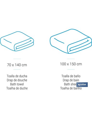 Juego de 2 toallas de color nature con 600 g/m2 | Gama Inspiración | Set de toallas 95 % de algodón y 5 % de lino
