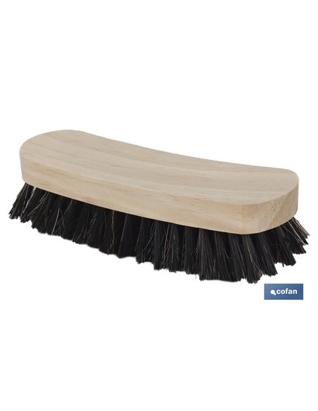 Cepillo para zapatos | Mango de madera de pino | Mezcla de cerdas naturales y sintéticas | Longitud: 16 cm