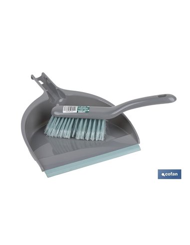 Cepillo con pala de limpieza | Borde de goma | Adecuado para el hogar, el coche, oficina | Disponible en varios colores