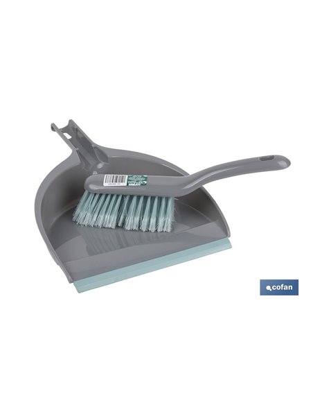 Cepillo con pala de limpieza | Borde de goma | Adecuado para el hogar, el coche, oficina | Disponible en varios colores