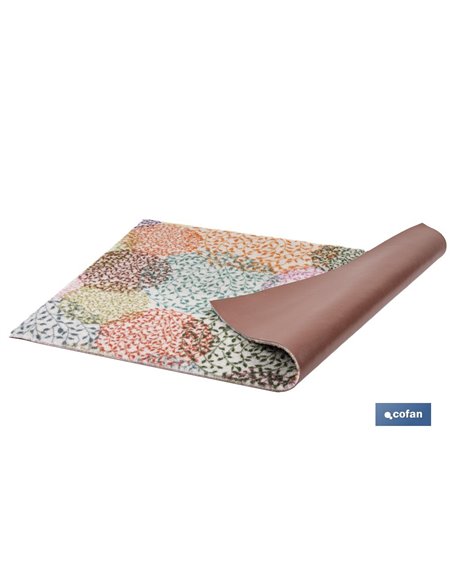 Felpudo de entrada con diseño abstracto de círculos multicolor | Material resistente | Base antideslizante | Diseño abstracto co