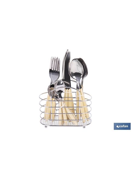 Set de 24 cubiertos de acero Inoxidable | Diferentes colores | Diseño Moderno y Funcional
