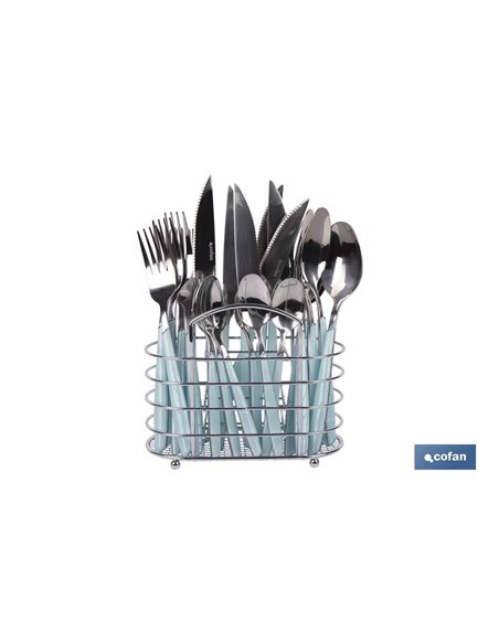 Set de 24 cubiertos de acero Inoxidable | Diferentes colores | Diseño Moderno y Funcional