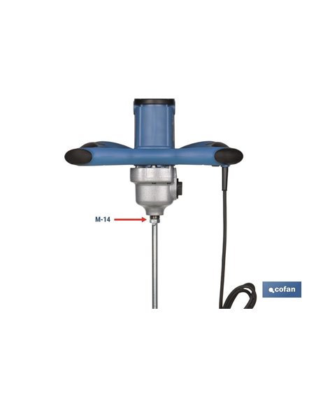 Mezclador eléctrico | Agitador M14 | Varilla mezcladora incluida | 2 velocidades | Potencia: 1800 W