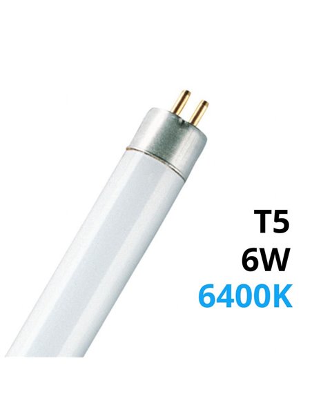 EDM Leuchtstoffröhre T5 (6W 6400K 260lm) IP20 Ø16x210mm mattweiße Farbe