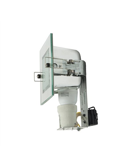 Downlight Empot. Cuad. Mini Down Blanco1xe27 Bombilla Bajo Cons. Incluida 11w 7,7x12x12cm Corte 10,8x10,8cm