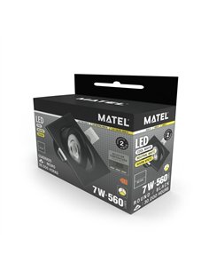 Aro LED basculante encuadrado (7W 3CCT 560lm) IP20 9x9x3,8cm color negro 2