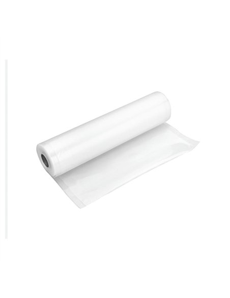 Rollo de bolsa envasadora 22cm x 10m fabricado en plástico alimentario color blanco