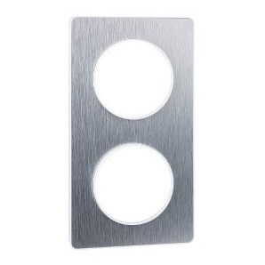 Marco 2 elementos aluminio cepillado Odace Touch SCHNEIDER S520804J