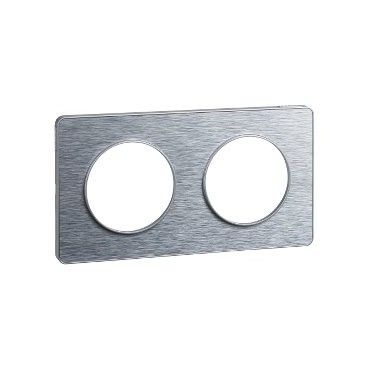 Marco 2 elementos aluminio cepillado Odace Touch SCHNEIDER S530804J