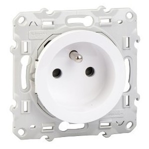 Base enchufe 2P+TTF Odace Blanco SCHNEIDER S520039