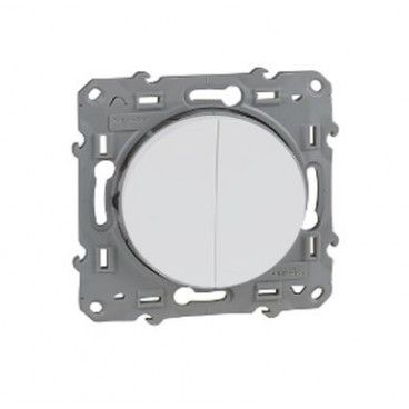 Doble conmutador Odace Blanco SCHNEIDER S520213