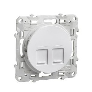 Tapa 2 conectores RJ45 Odace Blanco SCHNEIDER S520410